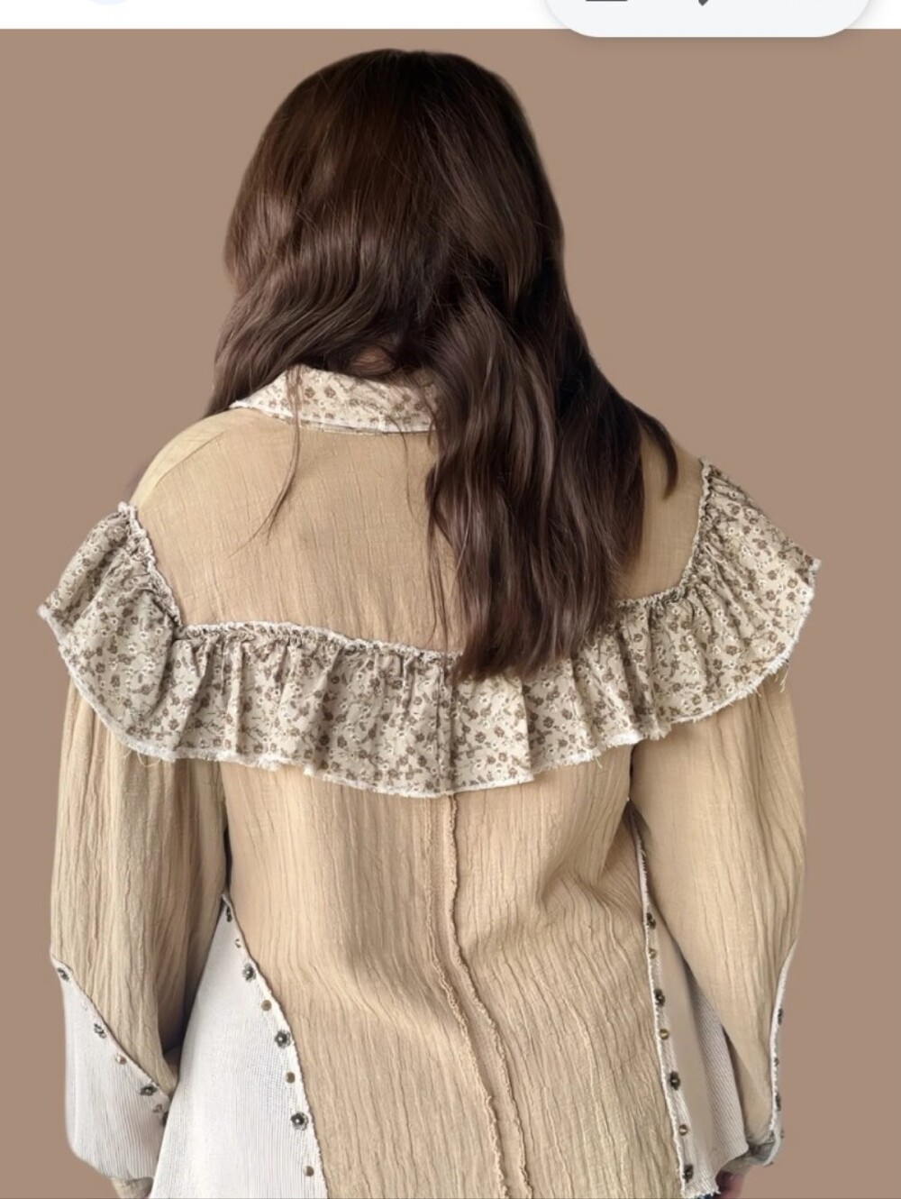 POL Cream Patchwork Boho Jean Jacket - Picture 2 of 11